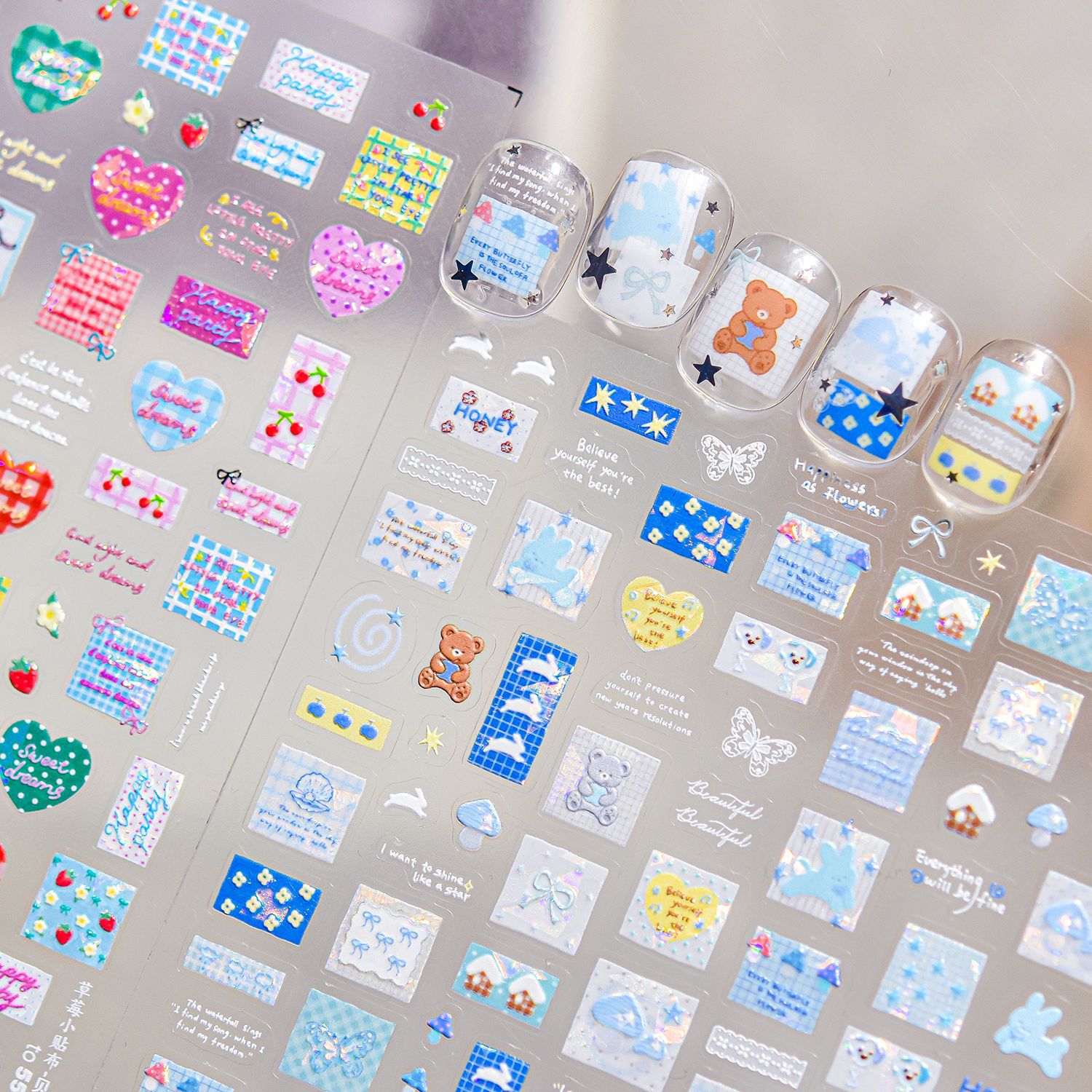 Shell Light Nail Stickers Cute - Nail Art Valentines Day ulasan dan harga