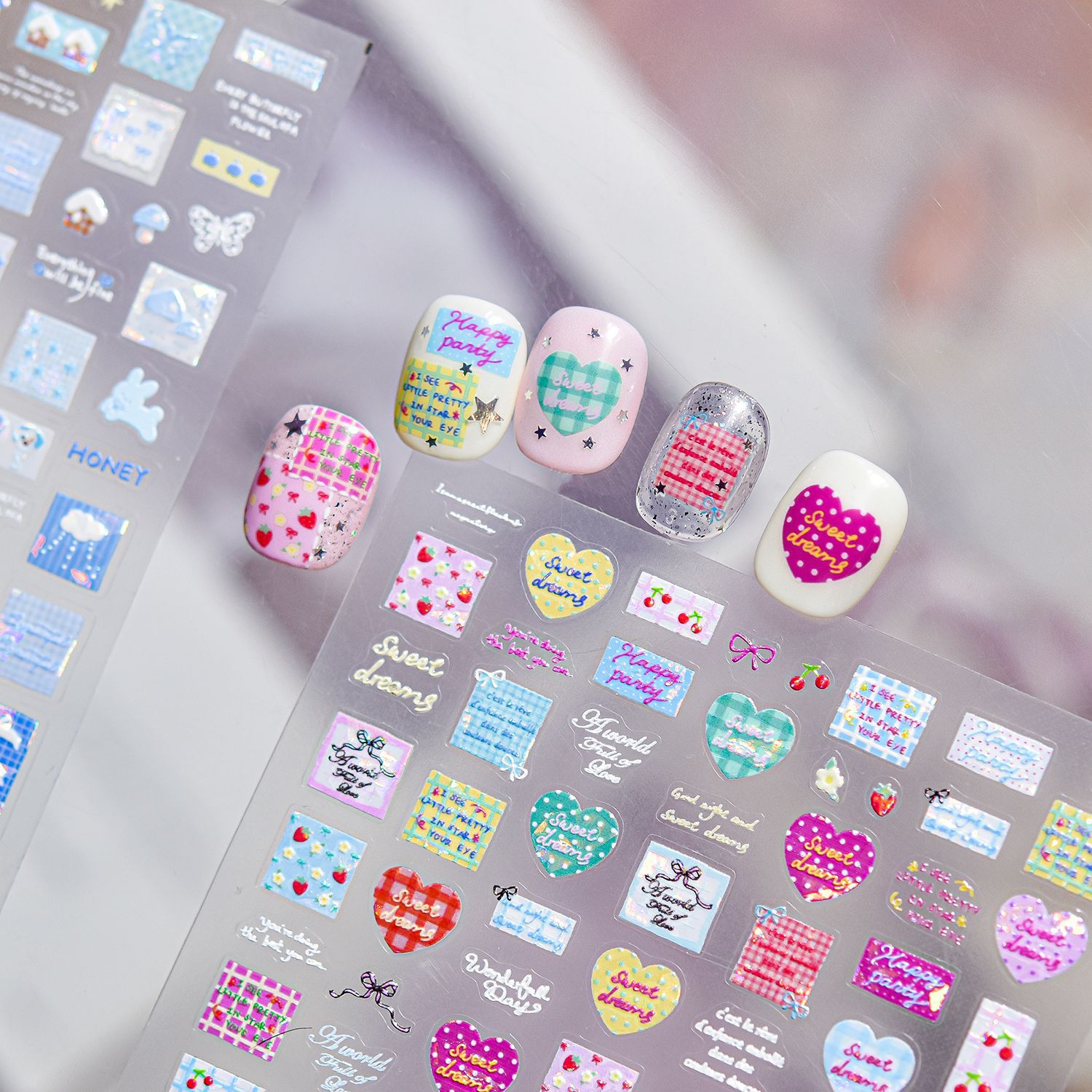 Shell Light Nail Stickers Cute - Nail Art Valentines Day ulasan dan harga