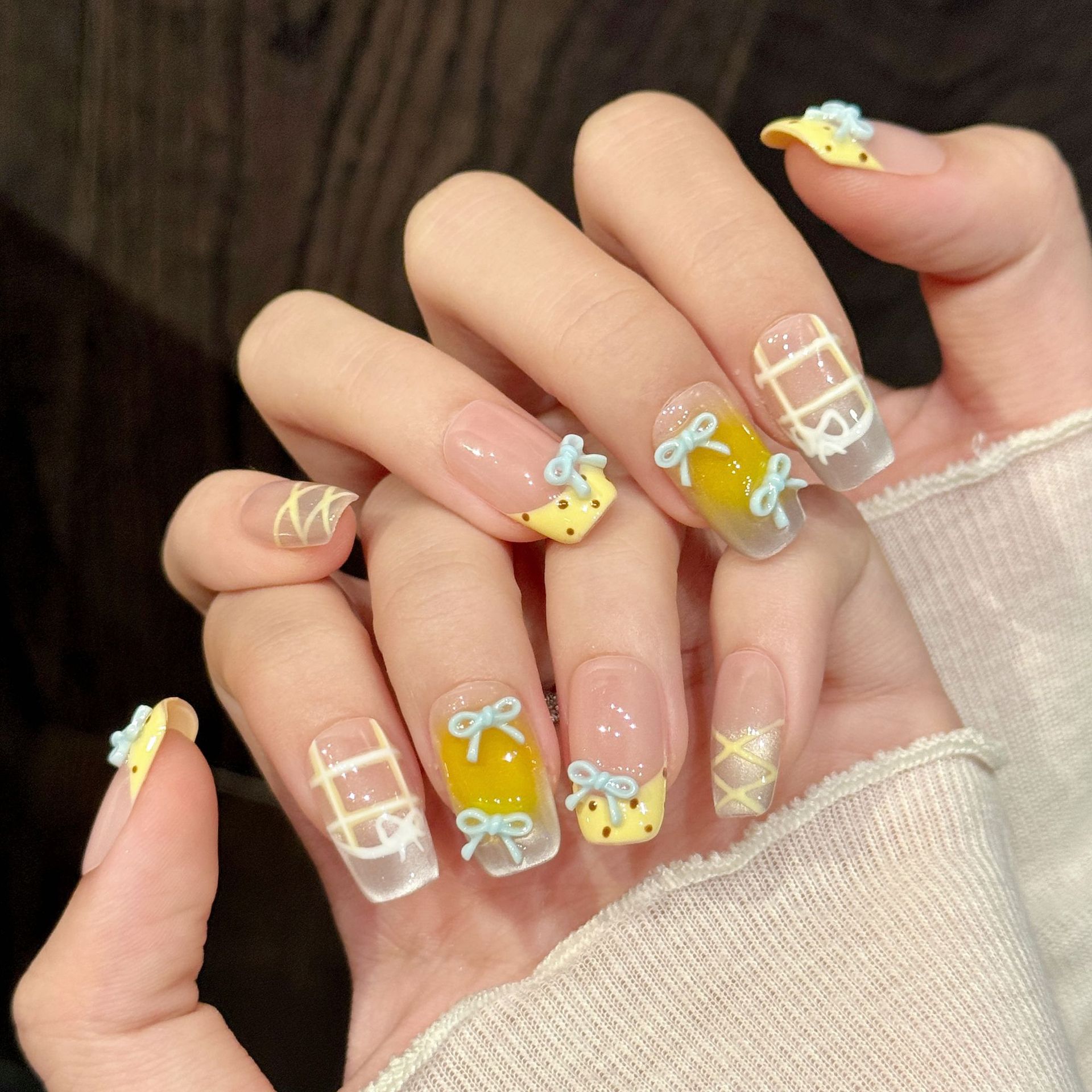 10pcs Handmade Kawaii Cute Gra - Nail Art Press On ulasan dan harga