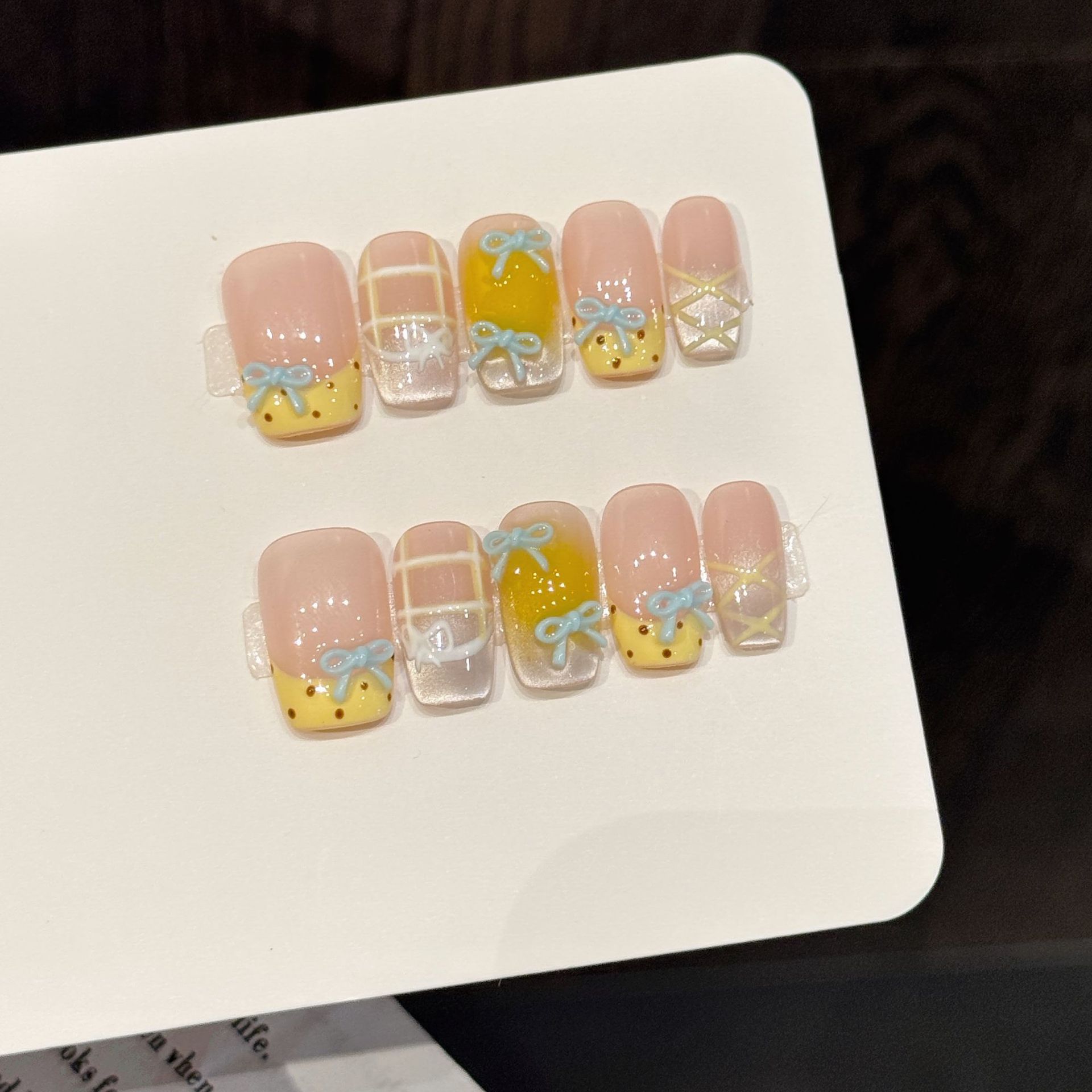 10pcs Handmade Kawaii Cute Gra - Nail Art Press On ulasan dan harga