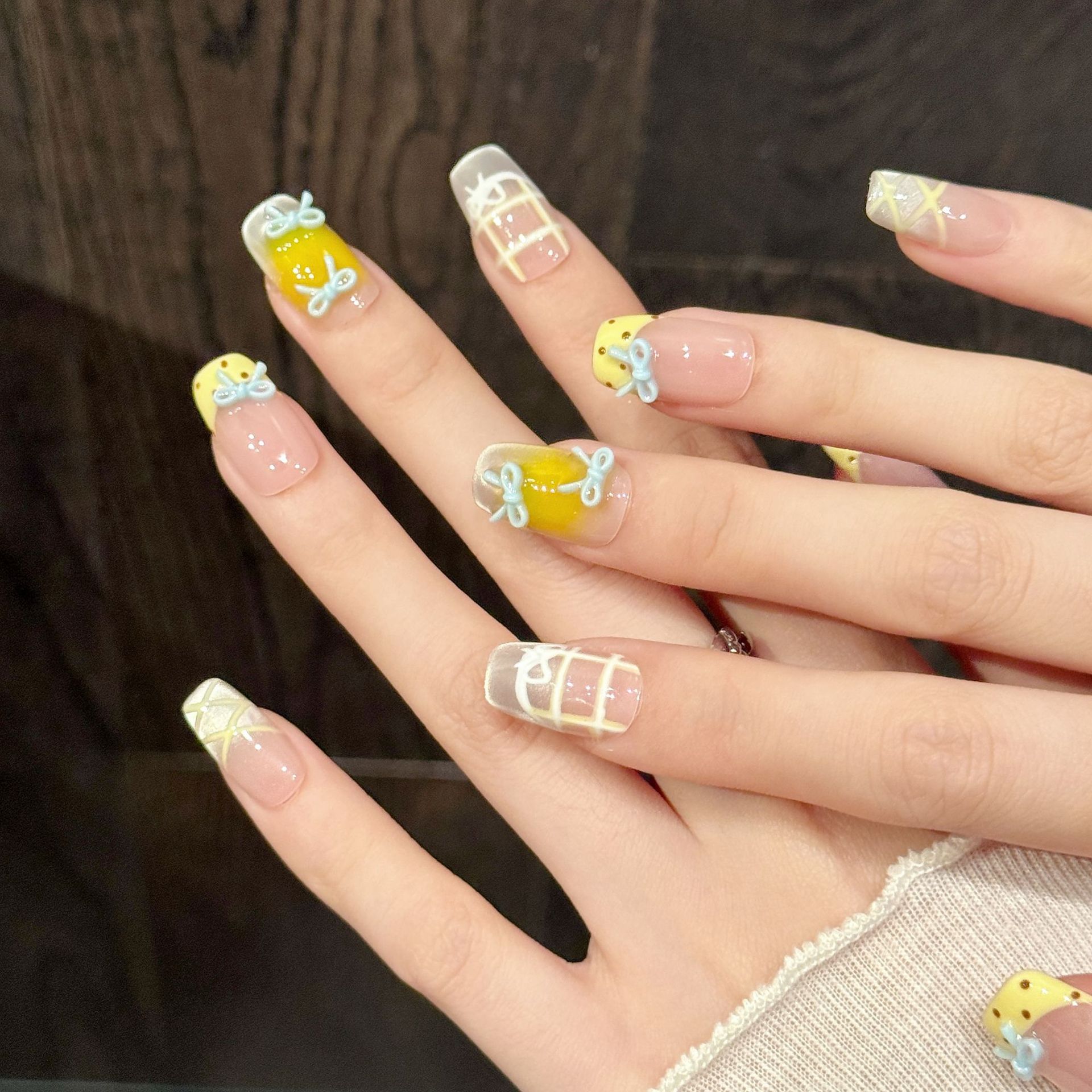 10pcs Handmade Kawaii Cute Gra - Nail Art Press On ulasan dan harga
