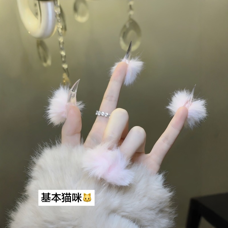 Handmade Long Cat Claw Press o - Nail Art Press On ulasan dan harga