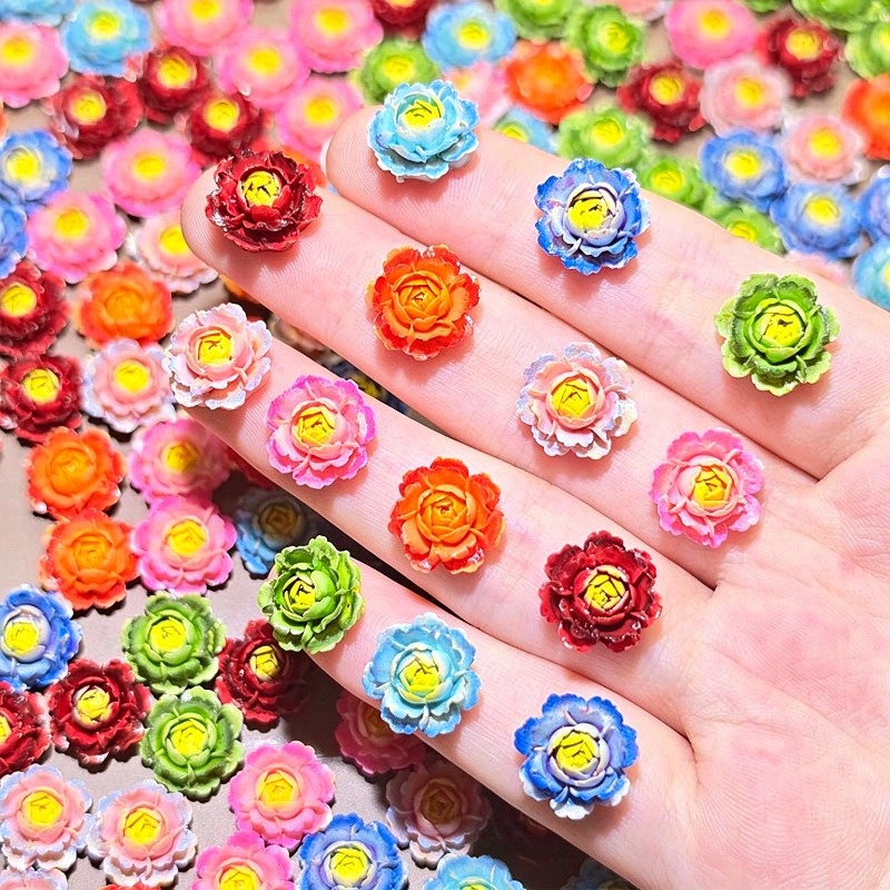 50pcs Mixed Color 3D Resin Ros - Nail Art Ombre ulasan dan harga
