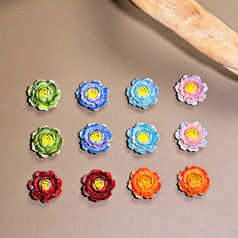 50pcs Mixed Color 3D Resin Ros - Nail Art Ombre ulasan dan harga