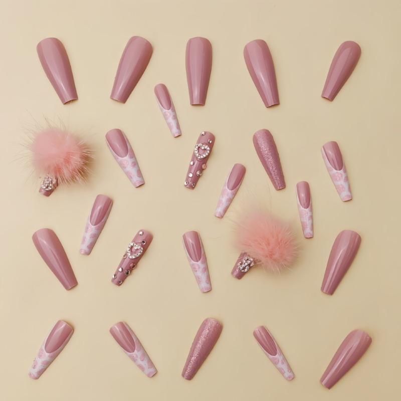 24Pcs Extra Long Square Press  - Nail Art Press On ulasan dan harga