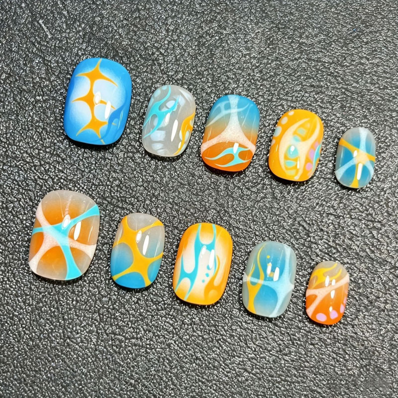 10Pcs Personalized Pattern Des - Nail Art Press On ulasan dan harga