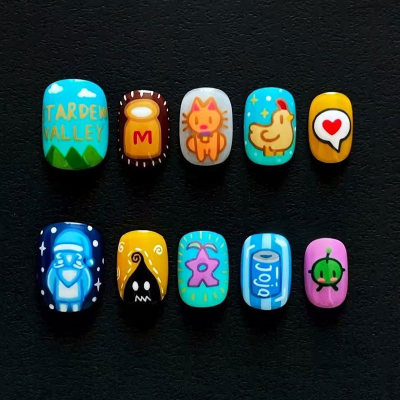 10Pcs Personalized Pattern Des - Nail Art Press On ulasan dan harga